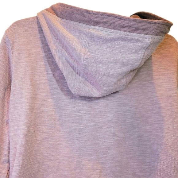 Kuhl Arva Asymmetrical Hoodie Full Zip Womens Large XL Pink Jacquard Two Tone - Picture 13 of 16